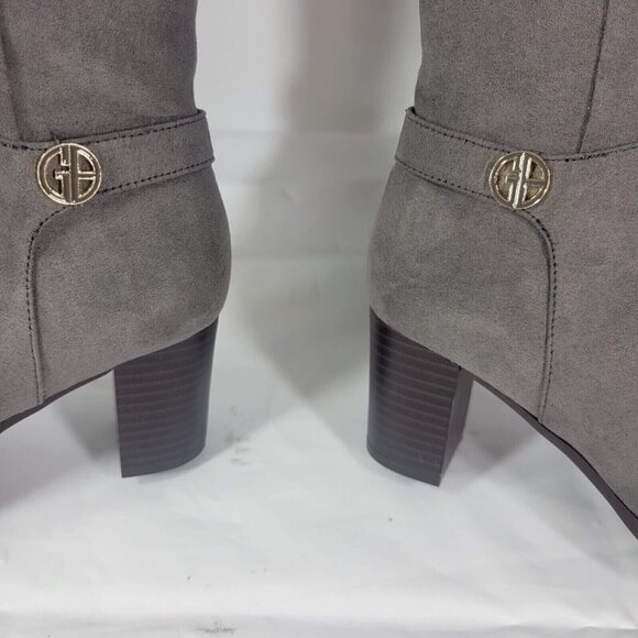 Giani Bernini Adonnys Knee High Boots Women Size 5.5 Gray Block Heel Zip New - Picture 7 of 11